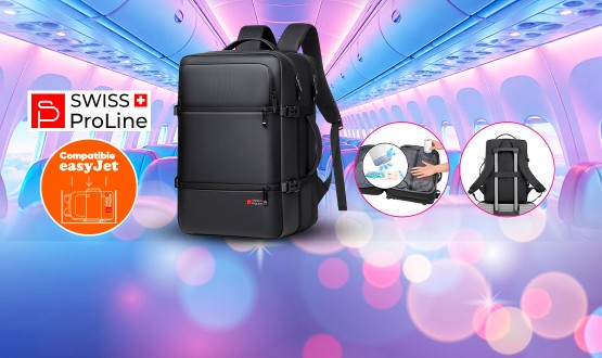 Sac à dos multifonctions avec pompe de compression (compatible Easyjet - 45cm) Swiss ProLine