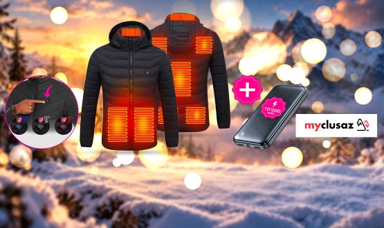 Veste Doudoune chauffante avec batterie 10'000 mAh rechargeable MYCLUSAZ