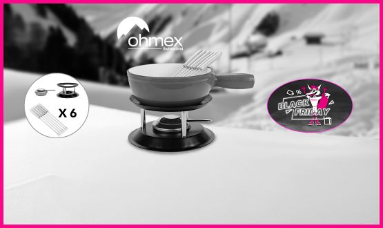 Caquelon à Fondue avec 6 fourchettes Ohmex
