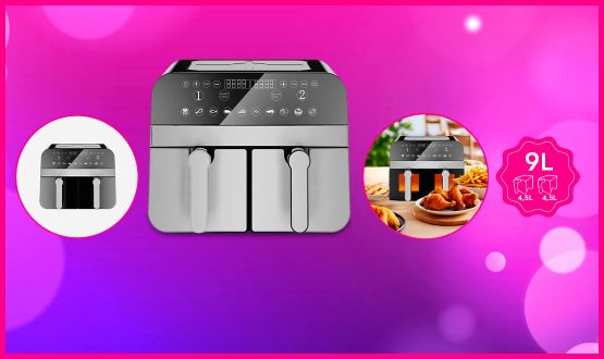 Friteuse à air chaud Air Fryer (sans huile) avec double compartiments Comfy Nest