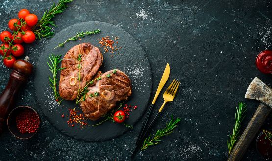 Menu Entrecôte de Bœuf de 200 grammes avec entrée et dessert dès 2 personnes