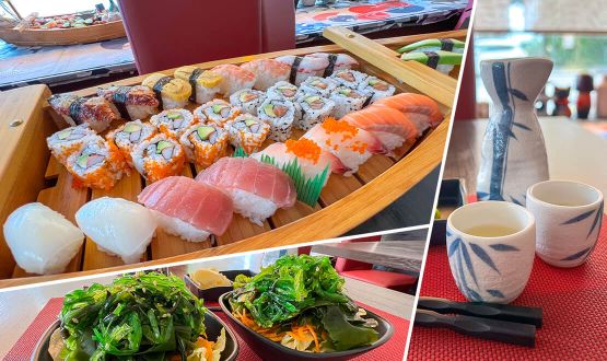 Bateau Sushis avec salade et verre de Saké dès 2 personnes 