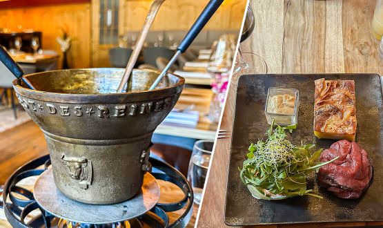 Menu fondue Glareyarde avec salade valaisanne et dessert dès 2 personnes