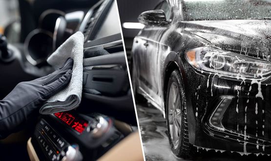 Nettoyage intérieur et/ou extérieur pour Voiture avec/sans traitement des tissus ou des cuirs