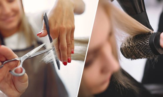 Coupe, Brushing et Massage crânien avec ou sans soin à la Kératine 