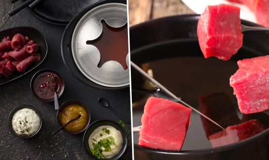 Menu Fondue Glareyarde ou Chinoise avec entrée, dessert et Kir de bienvenue dès 2 personnes