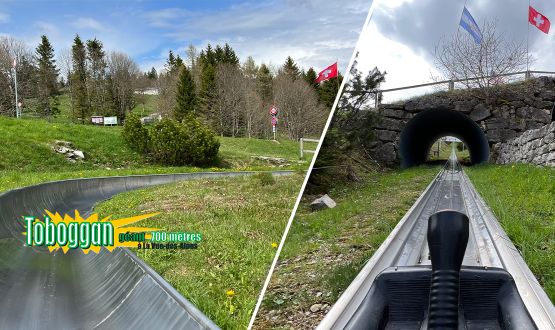 Descentes du Toboggan de la Vue-des-Alpes en luge à roulettes