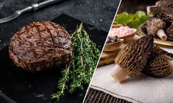 Menu Médaillon de bœuf sauce morilles avec entrée et dessert dès 2 personnes