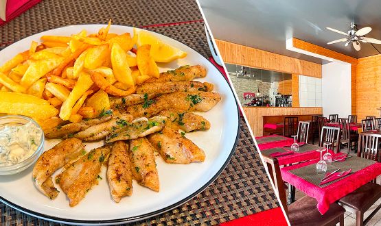 Menu Filets de Perche Meunière avec frites et dessert dès 2 personnes