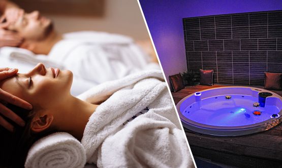 Soin en Duo "Les Flots Bleus" avec Gommage, Massage, Hammam, Jacuzzi et Cocktail