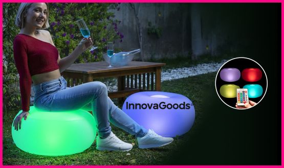 Siège gonflable avec LED multicolore et télécommande Pulight