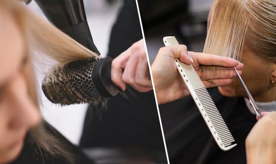 Coupe, Brushing et Massage crânien avec soin à la Kératine