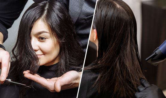 Coupe, Brushing et Massage crânien avec soin à la Kératine