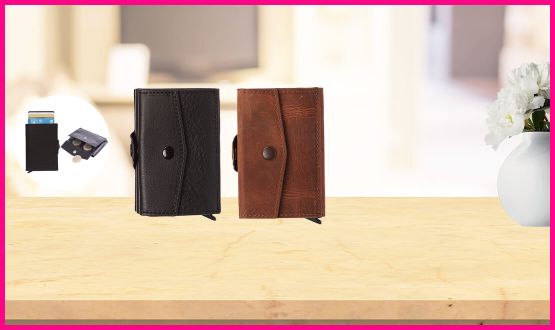 Porte-cartes cuir avec sécurité RFID Grande