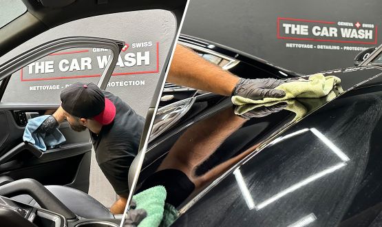 Lavage de voiture complet intérieur et extérieur avec shampoing des tapis