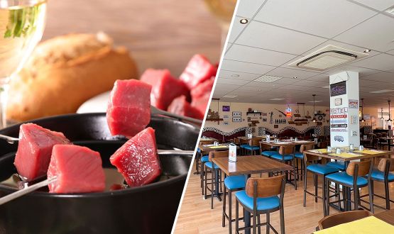 Menu Fondue Glareyarde ou Chinoise avec entrée, dessert et Kir de bienvenue dès 2 personnes