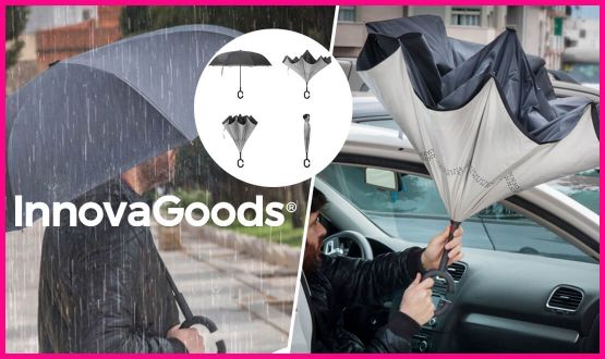 Parapluie pratique à fermeture inversée 