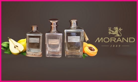 Carafe collector en étain 43°, 75cl de la distillerie Morand (Williamine ou Abricotine)