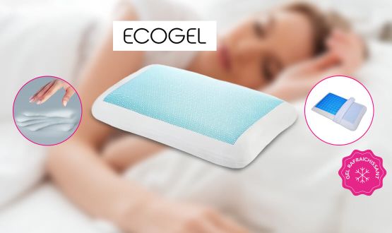 Oreiller à mémoire de forme avec gel fraicheur ECOGEL