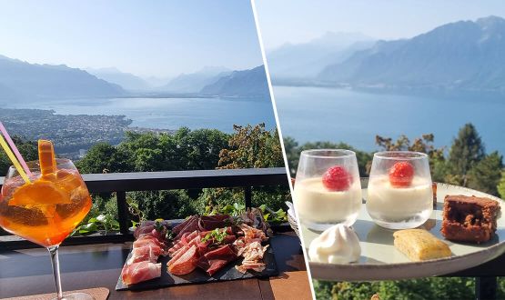 Ardoise de charcuterie, assiette de Mini-desserts maison avec Cocktail ou Bouteille de vin