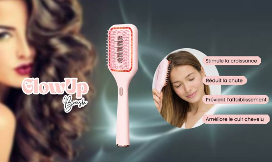 Brosse à cheveux 5en1 LED pour une expérience de soins capillaires magique GLOW UP