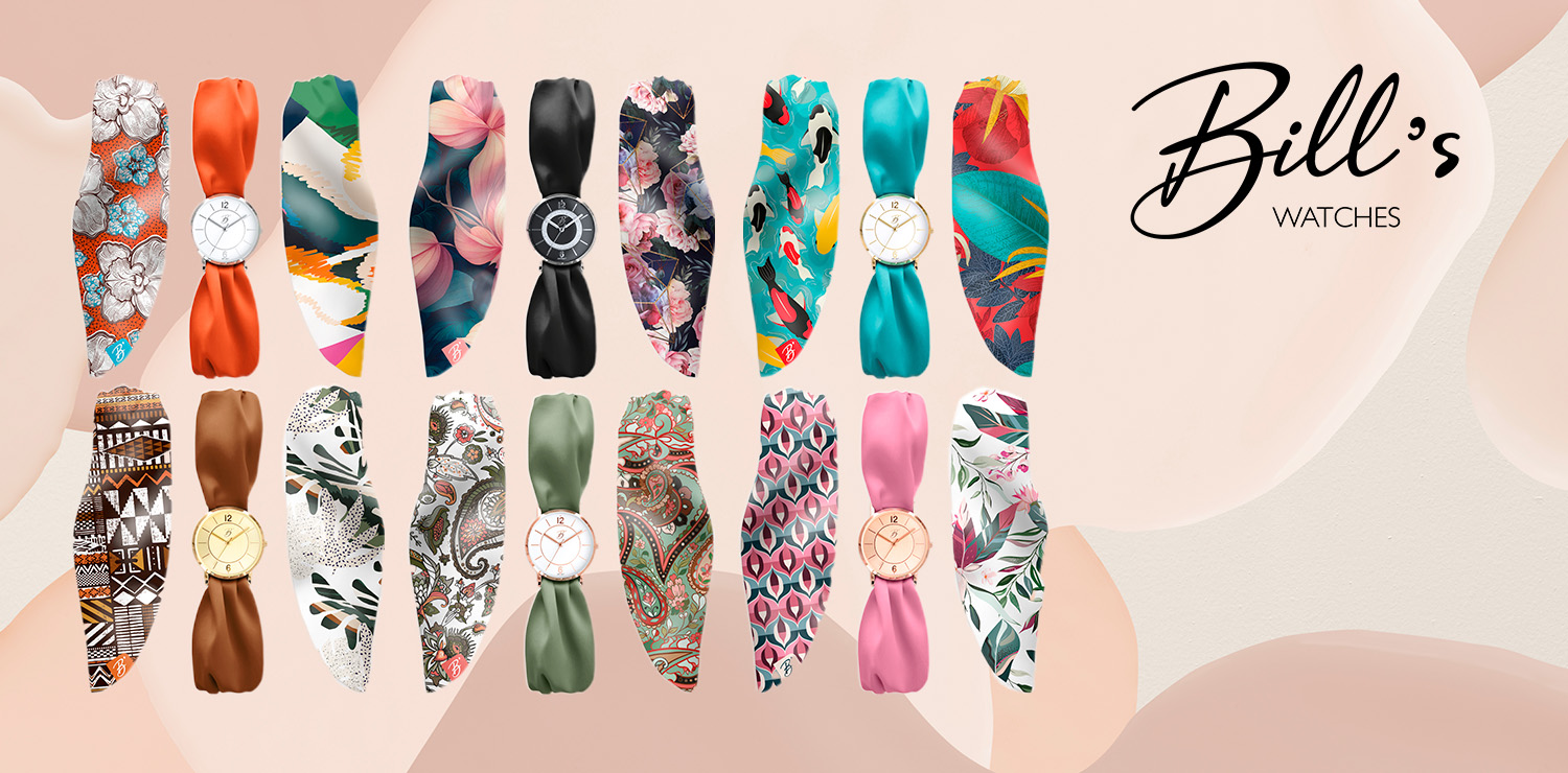 Montre avec 3 bracelets interchangeables en Satin Bill's Watches - Livraison offerte