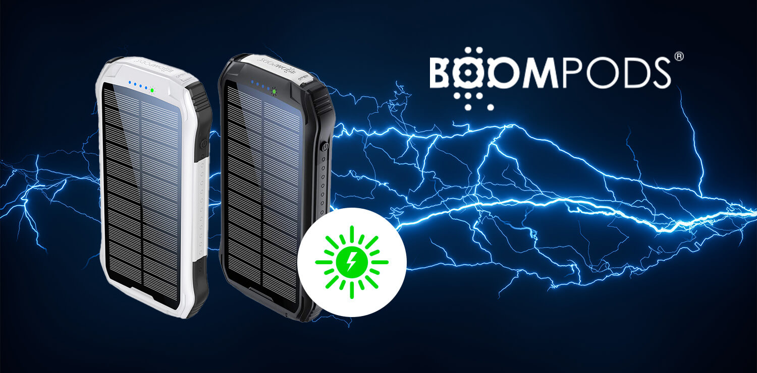 Batterie portable solaire waterproof 10'000 mAh Boompods