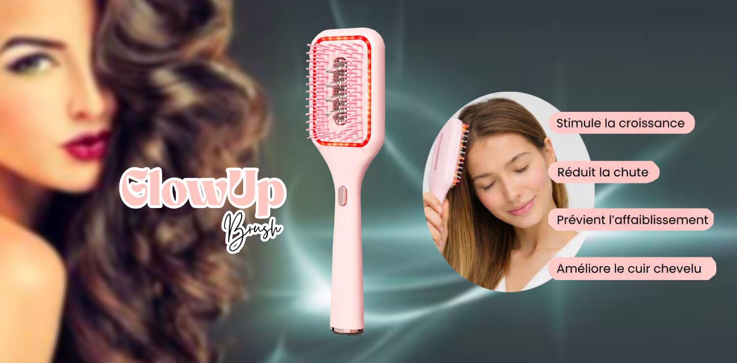 Brosse à cheveux 5en1 LED pour une expérience de soins capillaires magique GLOW UP