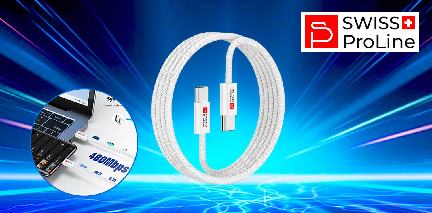 Câble USB-C à USB-C (1m) Swiss ProLine (livraison offerte)