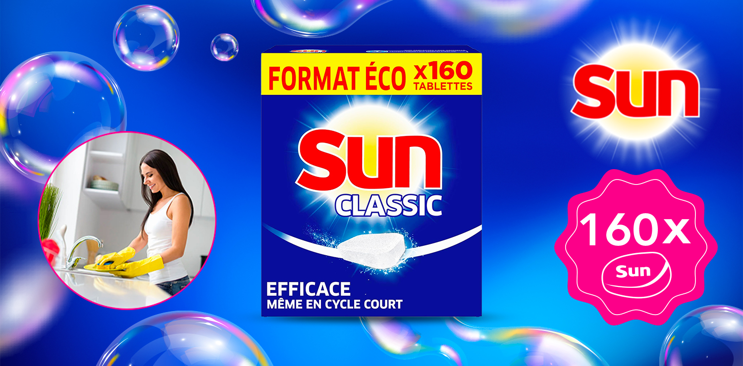 Set de 160 tablettes pour lave-vaisselle SUN