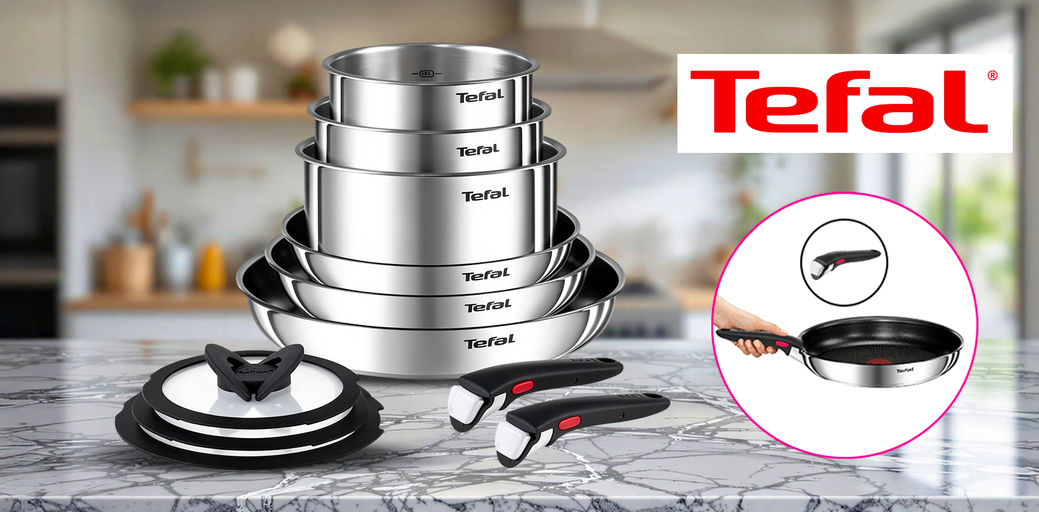 Batterie de cuisine 11 pièces avec poignée amovible tous feux dont Induction Ingenio TEFAL