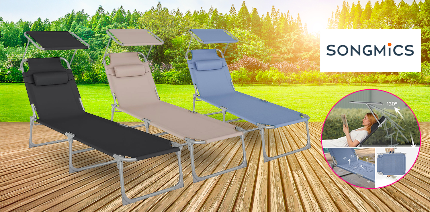 Chaise longue pliable 3en1 SONGMICS