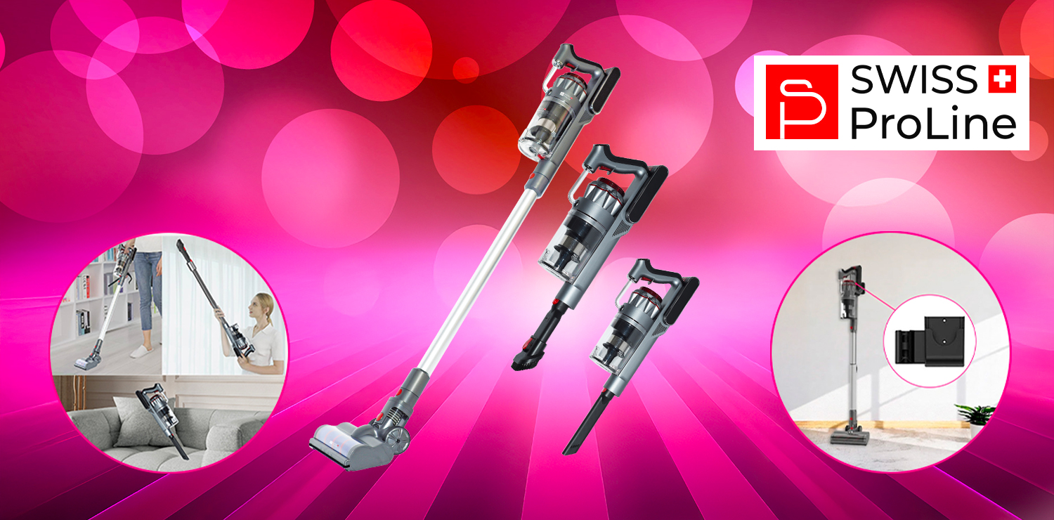 Aspirateur balai sans fil 2en1 (5 accessoires) Swiss ProLine