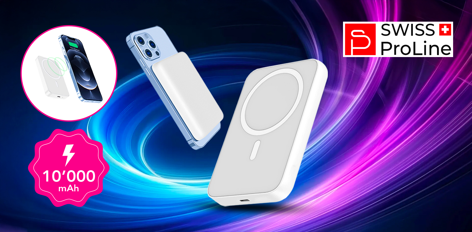 Batterie portable magique avec fonction magnétique de 10’000mAh Swiss ProLine