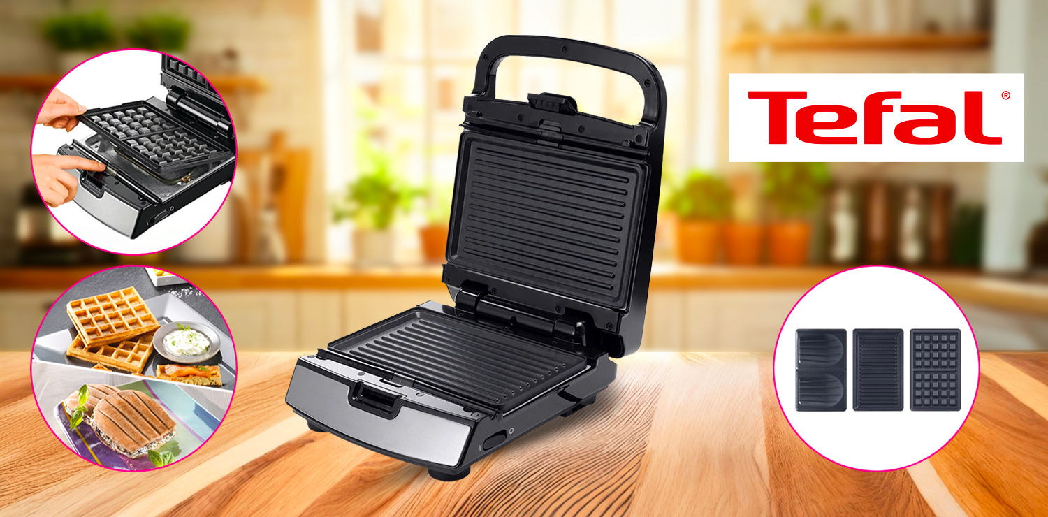Appareil de cuisson 3en1 TEFAL (Panini - Croque-Monsieur - Gaufre)