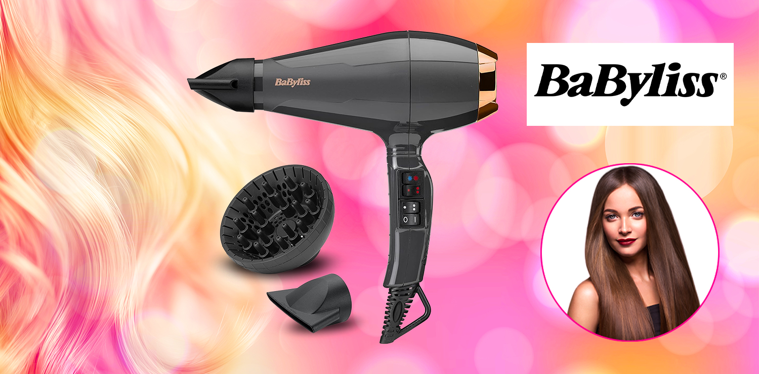 Sèche-cheveux professionnel 2200W avec 2 accessoires inclus BABYLISS