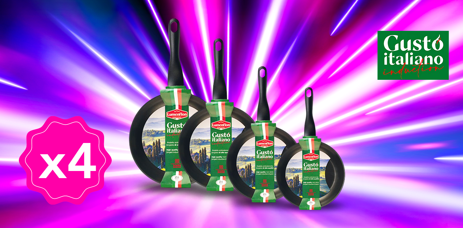 Set de 4 poêles haute qualité tous feux dont induction GUSTO ITALIANO