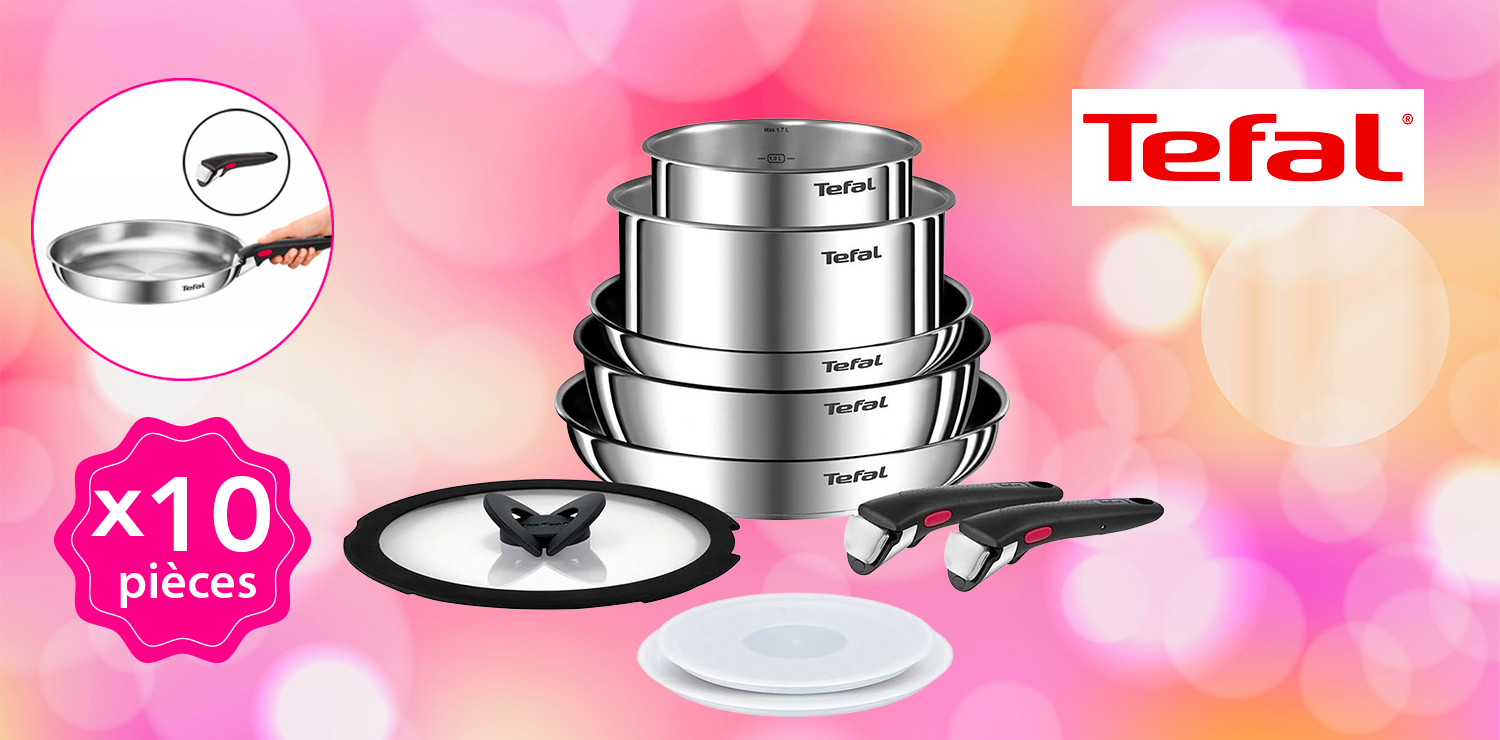 Batterie de cuisine 10 pièces tous feux dont Induction TEFAL