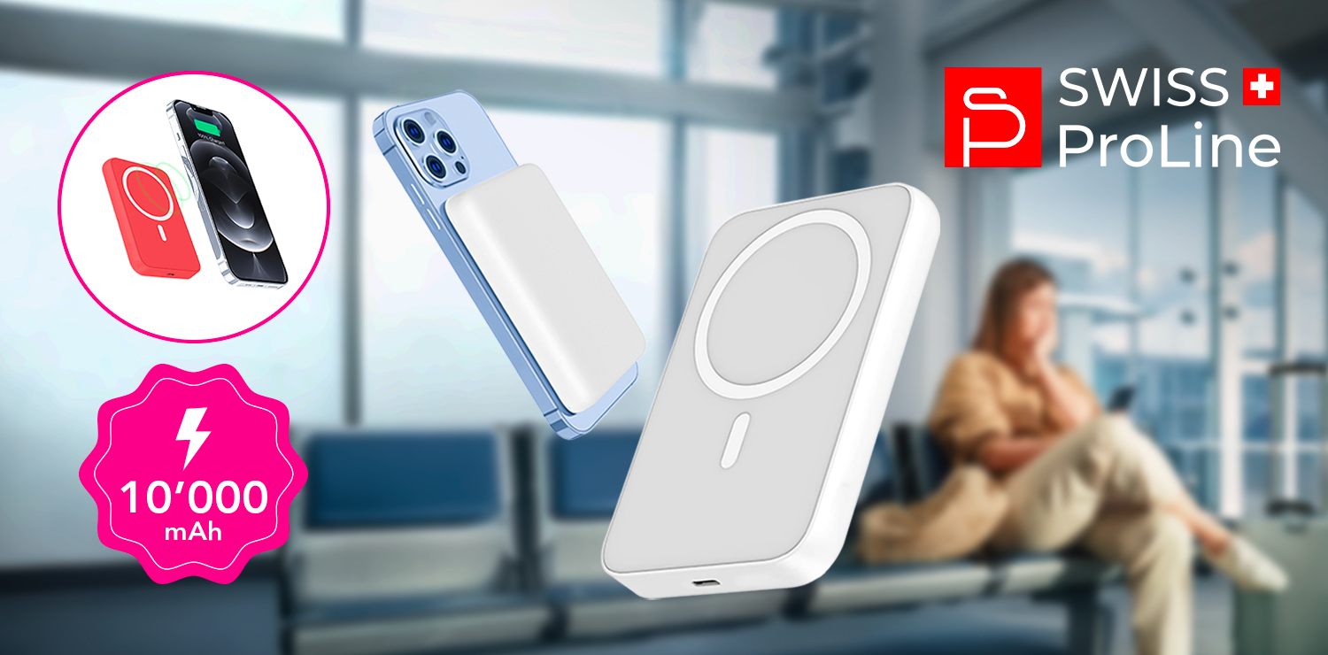 Batterie portable magique avec fonction magnétique de 10’000mAh Swiss ProLine