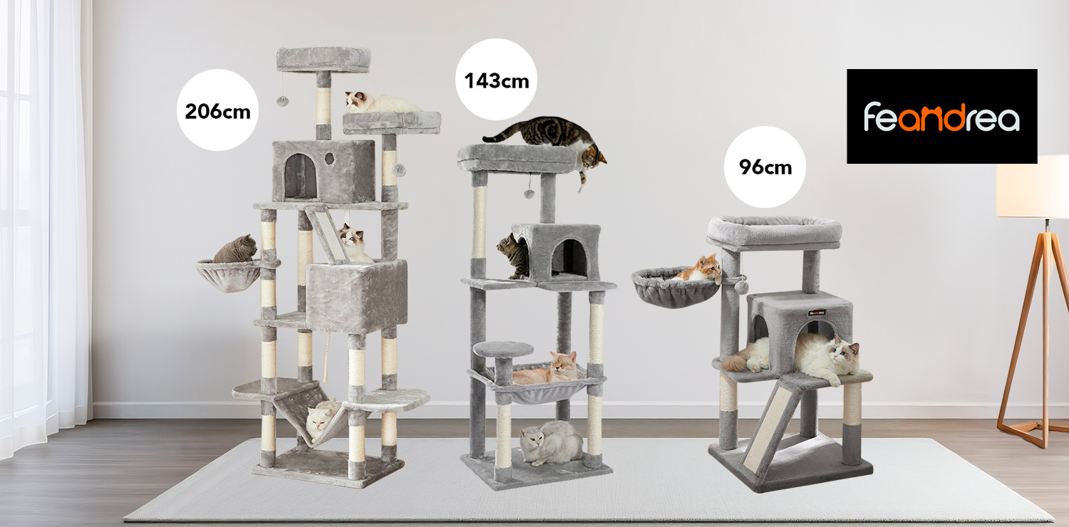 Arbre à chat FEANDREA (96cm, 143cm ou 206cm)