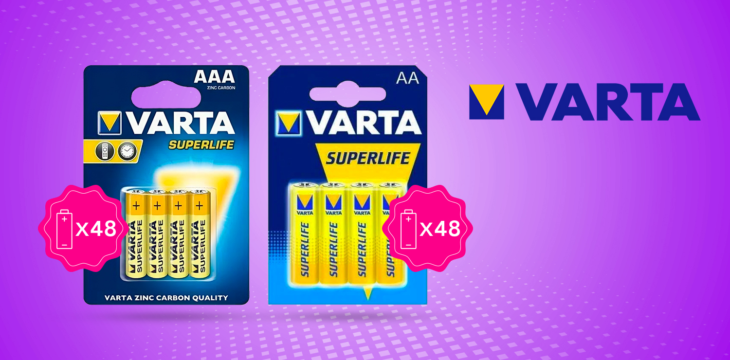 Set de 48 piles SuperLife AA ou AAA VARTA