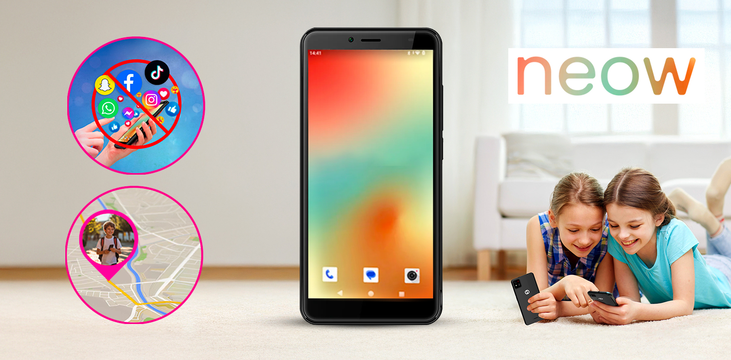 Smartphone sécurisé avec protection et localisation pour les enfants - pré-ados NEOW