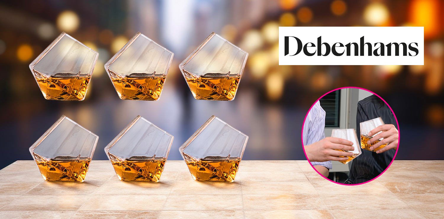 Set de 6 verres insolite diament DEBENHAMS