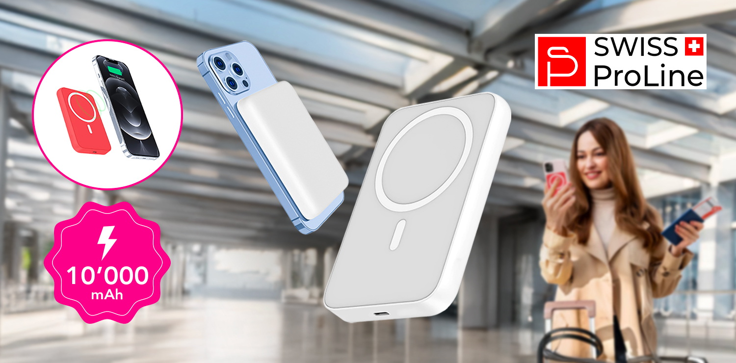 Batterie portable magique avec fonction magnétique de 10’000mAh Swiss ProLine
