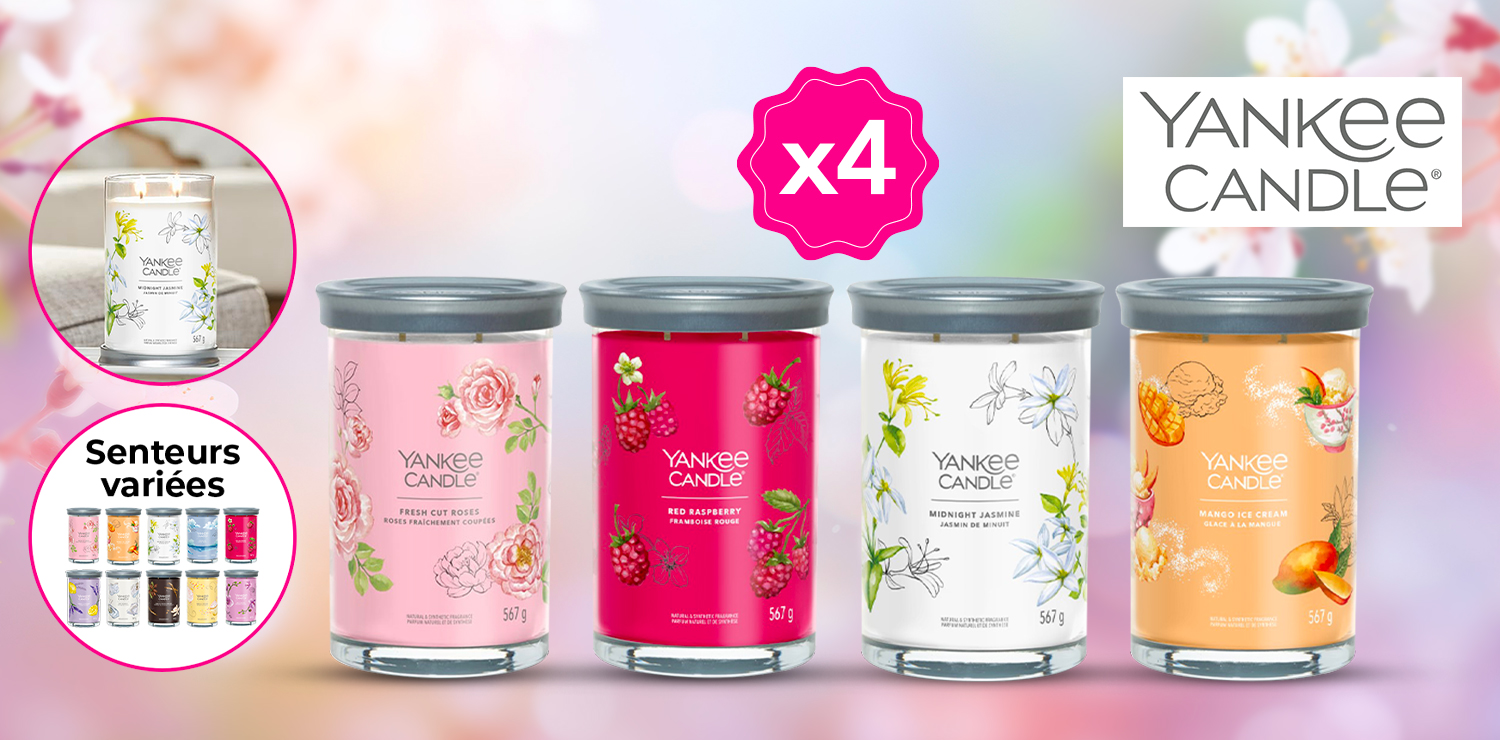 Set de 4 bougies larges parfum surprise (567g) Yankee Candle