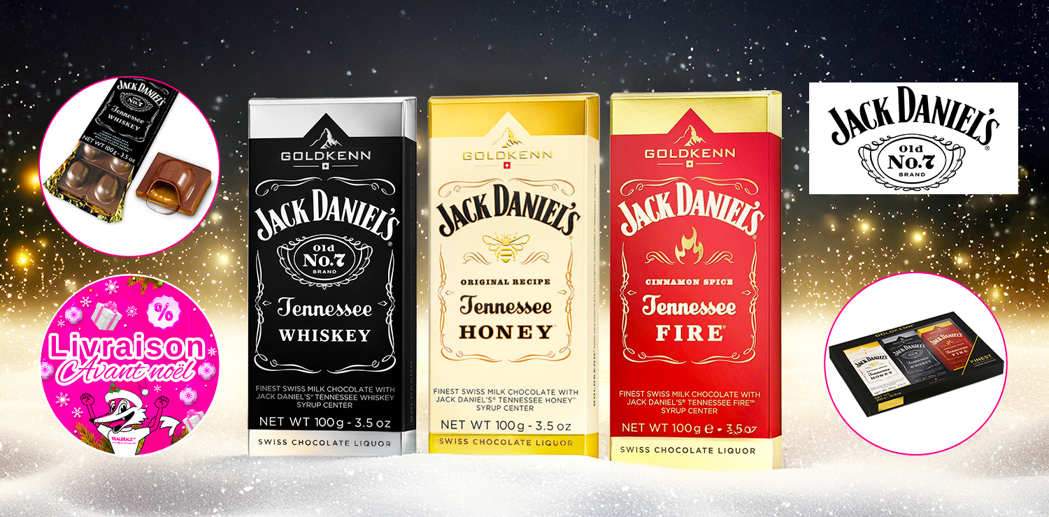 Set de 3 tablettes de Chocolat JACK DANIEL'S