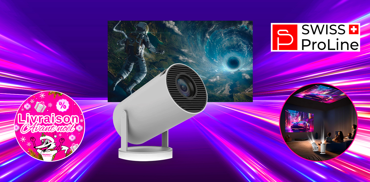 Projecteur connecté haute définition 4K (Application Netflix, Youtube, Amazon) Swiss ProLine