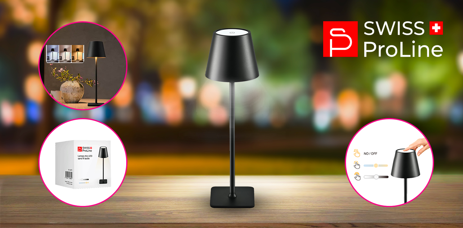 Lampe chic LED sans fil tactile Swiss ProLine
