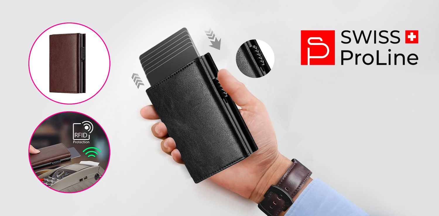 Porte-Monnaie en cuir avec protection RFID Swiss ProLine