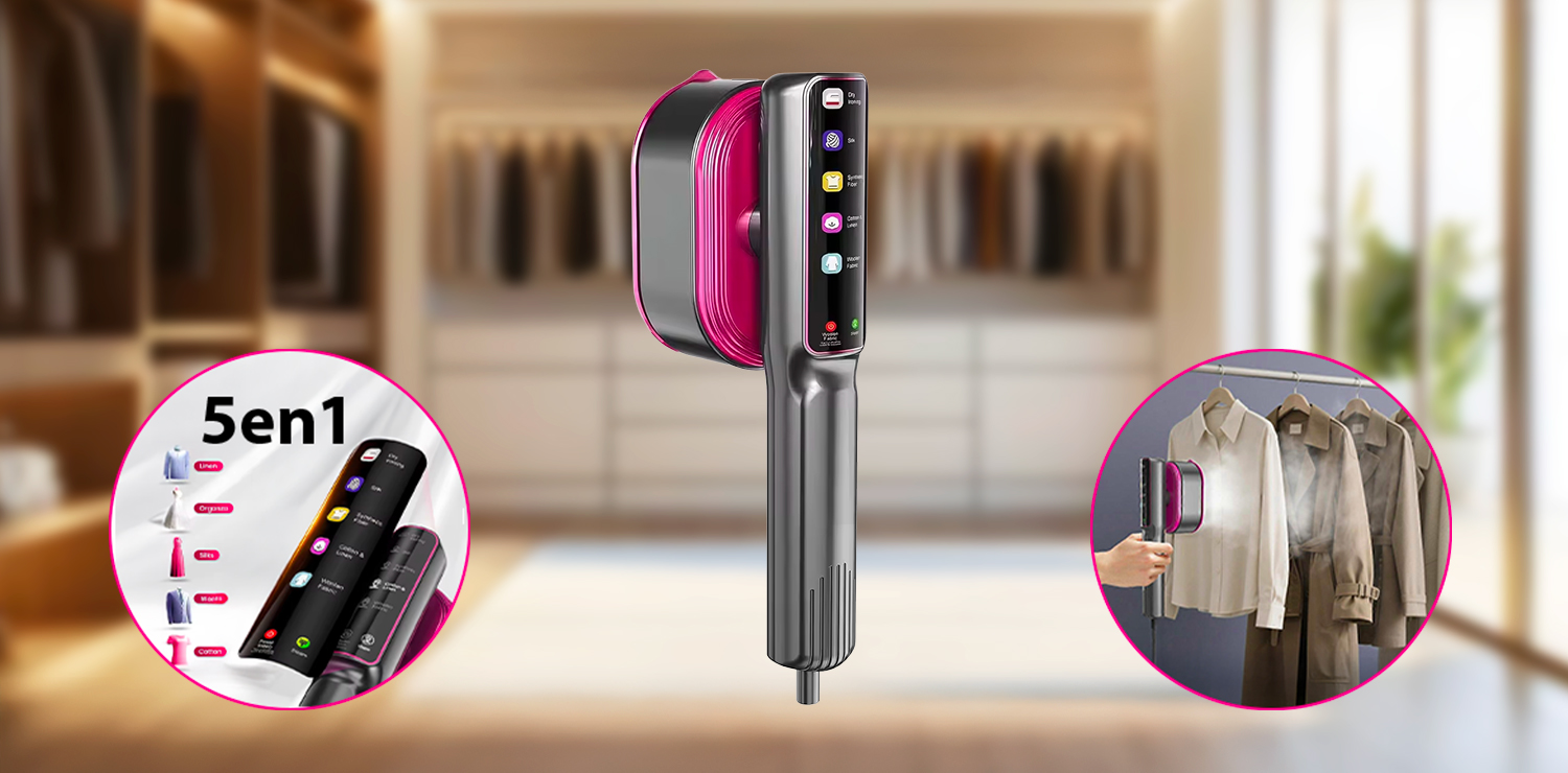 Défroisseur 5en1 portable et puissant avec écran LED tactile